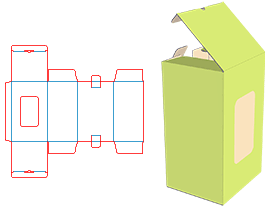 管式盒,开窗,双插盒